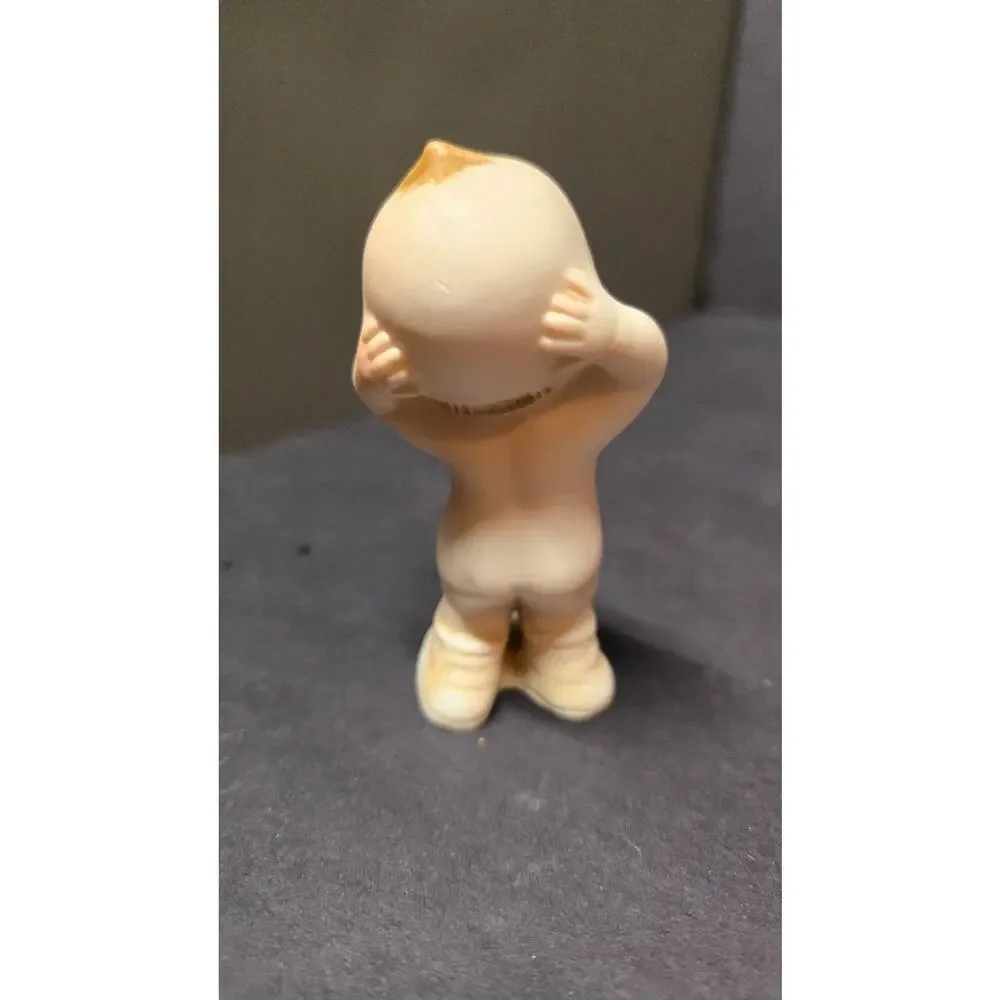 Porcelain Baby Figurine Beige Kewpie Doll Small Japan Cute Decor